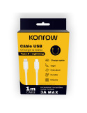 Câble USB-C vers Lightning  1 m  Tressé  Konrow