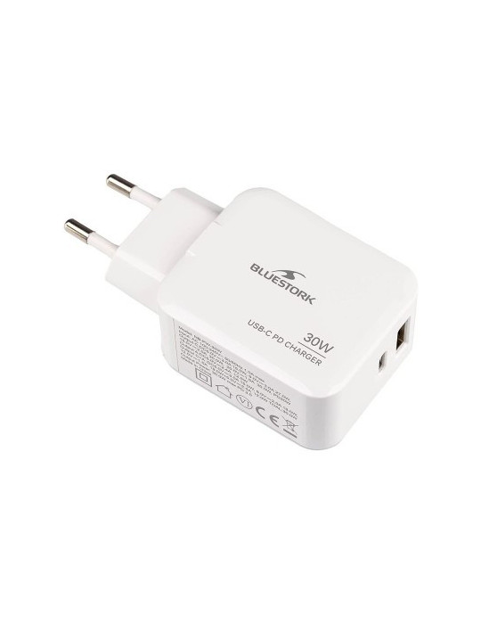 Chargeur Bluestork 30W USB-C + A  Universel