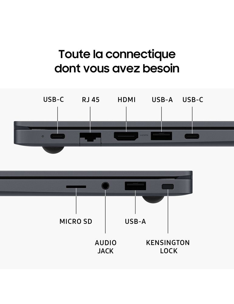 Samsung Galaxy Book4 15,6″ – Core i5-120U, 16 Go LPDDR4x, 512 Go SSD, FHD, Windows 11 Pro